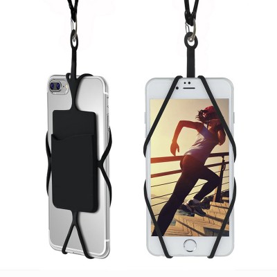 Custom Wholesale Silicone Mobile Cell Phone Lanyard With Card Holder