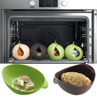 Eco-friendly Food Grade Foldable Fish Shape Silicone Microwave Steamer