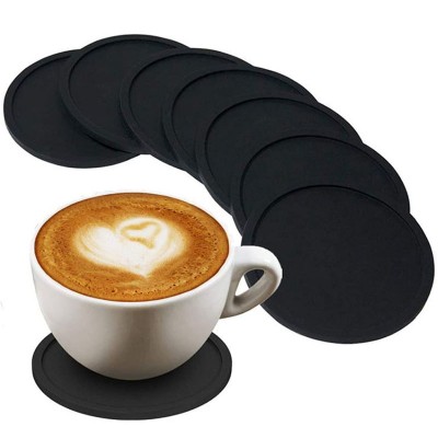 Hot Sale Durable Soft Fits Drinking Glasses Round Silicone Drink Coasters