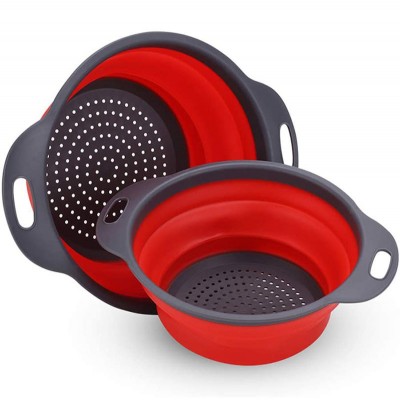 Hot Selling Kitchen Tools Space Saver Silicone Folding Strainer