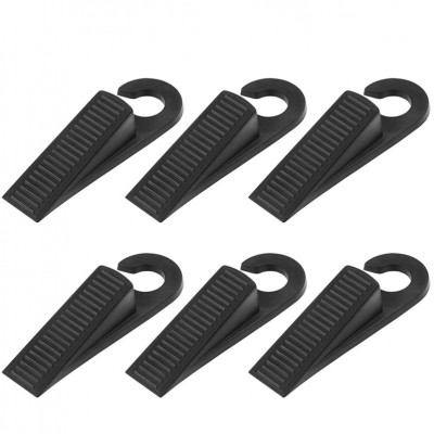 Anti-slip Durable Black Rubber Hook Type Silicone Wedge Door Stopper