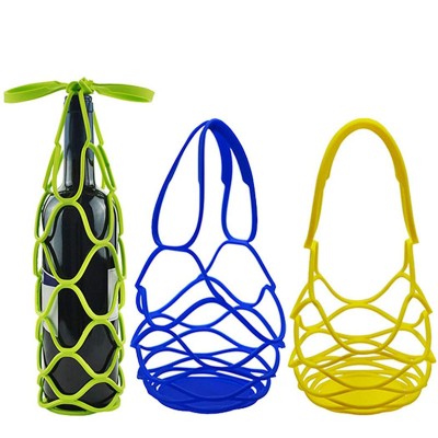 Home Kitchen Multifunctional Folding Mesh Silicone Storage Baskets Net Bags