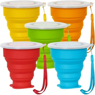 Multi-function Collapsible Foldable Silicone Drinking Mug With Lid