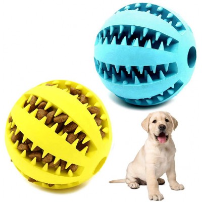 Natural Indestructible Silicone Chew Pet Toy Dog Food Ball For Treat