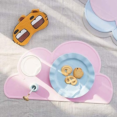 Non Slip Portable BPA Free Reusable Silicone Cloud Shape Placemat For Kids